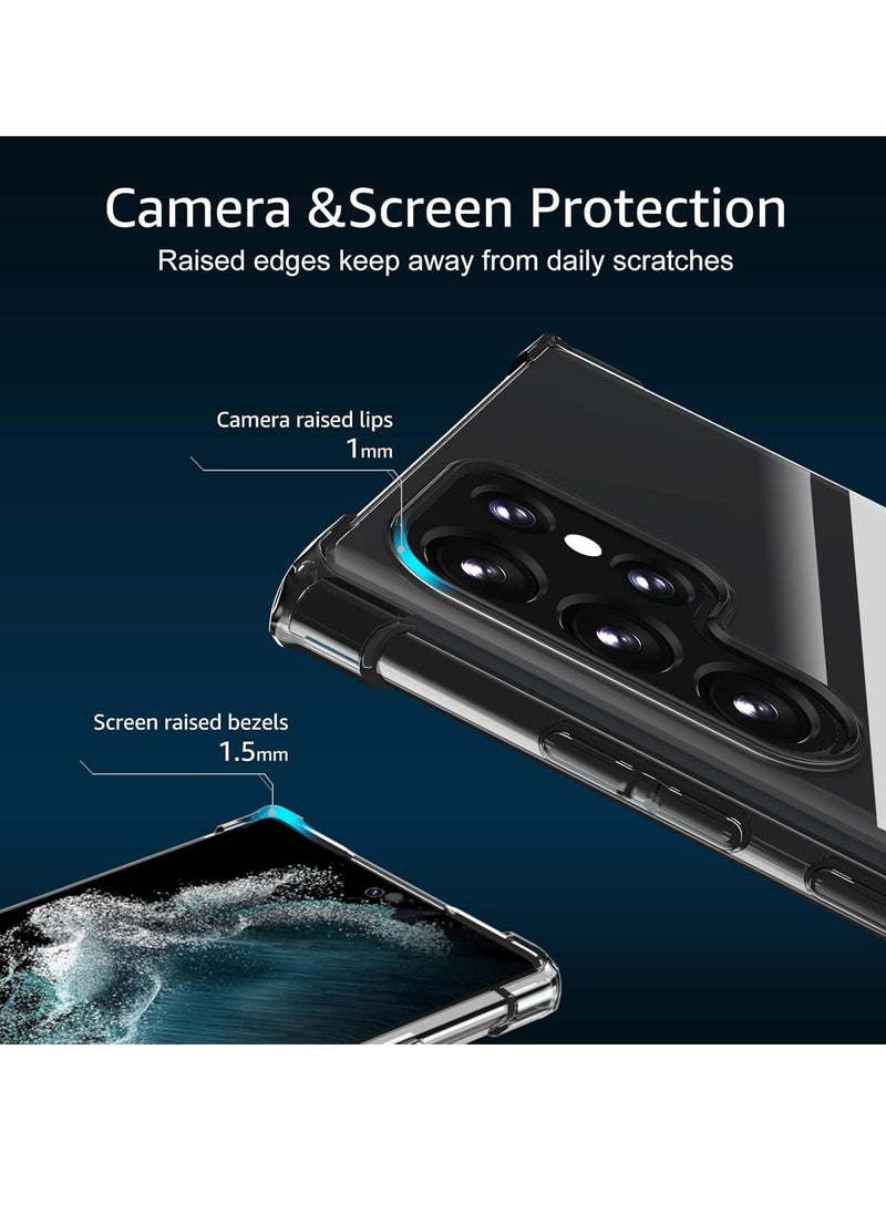 Raxoom Crystal Clear TPU Bumper Case for Samsung Galaxy S22 Ultra 5G â€“ Air Cushion, Shockproof Protective Cover - Image 3
