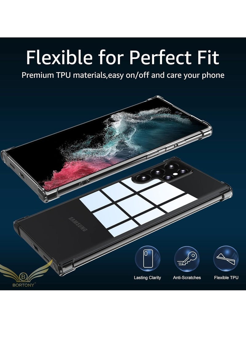 Raxoom Crystal Clear TPU Bumper Case for Samsung Galaxy S22 Ultra 5G â€“ Air Cushion, Shockproof Protective Cover - Image 2