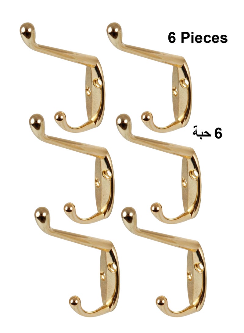 6 Piece Dual Cloth Hanging Hooks - Image 1