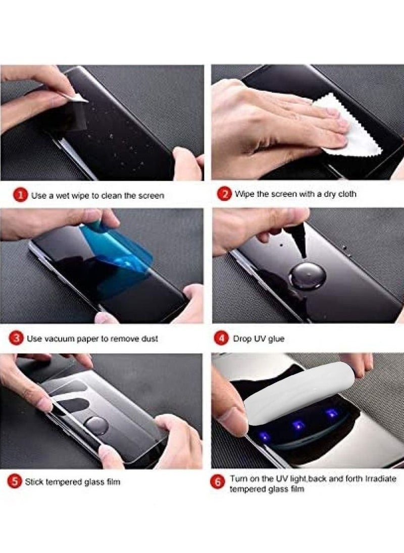 JOWAY - Samsung Galaxy S20 UV Screen Protector 6D Tempered Glass 9H Adhesive Nano Liquid UV Glue Full Coverage Clear - Image 1