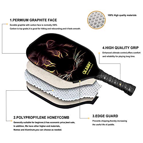 OLANNY Pickle Ball Raquette Set of 4 Lightweight Pickleball Paddle Set Premium Comfort Grip Polymer Honeycomb Core Set of Four Paddles,4 Replacement Soft Grip,4 Balls & Drawstring Bag - Image 5