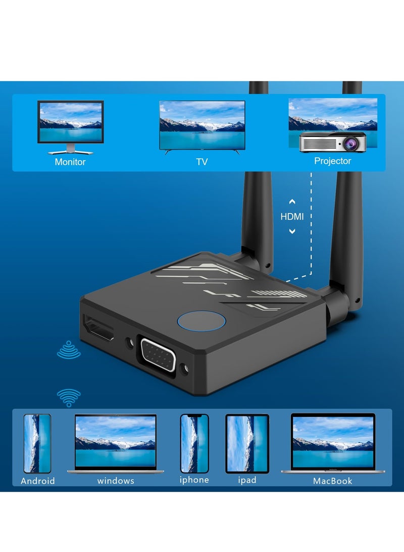 Wireless HDMI Display Adapter dongle,No Setup,No Need Any APP, Support Airplay Mirroring 4K, Wireless Receiver, Streaming Media Video/Audio/File HDMI Laptop, PC, Smartphone to HDTV Projector Monitor