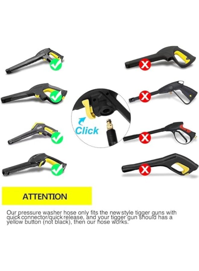 Generic VINNYSEN 15M High Pressure Washer Hose for Karcher K Series Washers Domestic Karcher K2, K3, K4, K5, K7, Click Type Plug Quick Connector Accessories Extension Water Hose  - Image 2