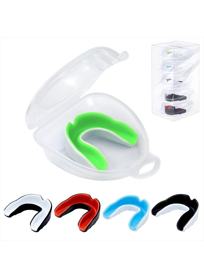 MENOLY 5 Packs Kids Youth Mouth Guard - BPA Free Toddler Mouth Guard for Boys Girls with Portable Case, Mouth Guard Football for Boxing, Basketball, Lacrosse, MMA, Hockey, Wrestling, Soccer - Image 1