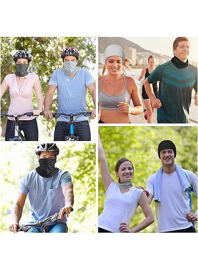 MXN 6 sunscreen UV protection masks, outdoor cooling and breathable bandanas, summer sunscreen breathable balaclavas for men and women riding outdoors (Black, Light gray, Dark gray)  - Image 5