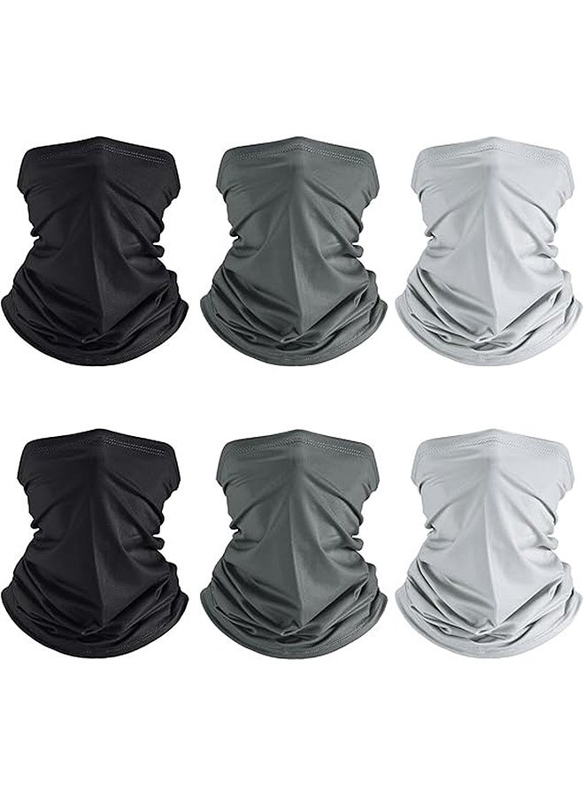 MXN 6 sunscreen UV protection masks, outdoor cooling and breathable bandanas, summer sunscreen breathable balaclavas for men and women riding outdoors (Black, Light gray, Dark gray)  - Image 1