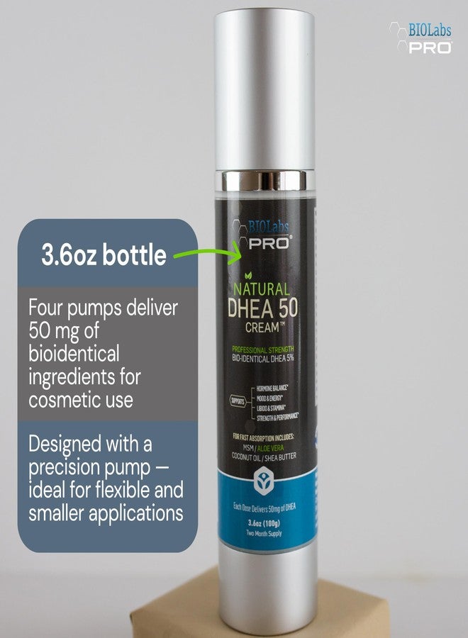 BIOLABS PRO Dhea Cream - Bioidentical Natural Dhea for Women Or Men - 50mg Per Dose - Three Month Supply - Luxury Bottle - 3.6oz - Image 3