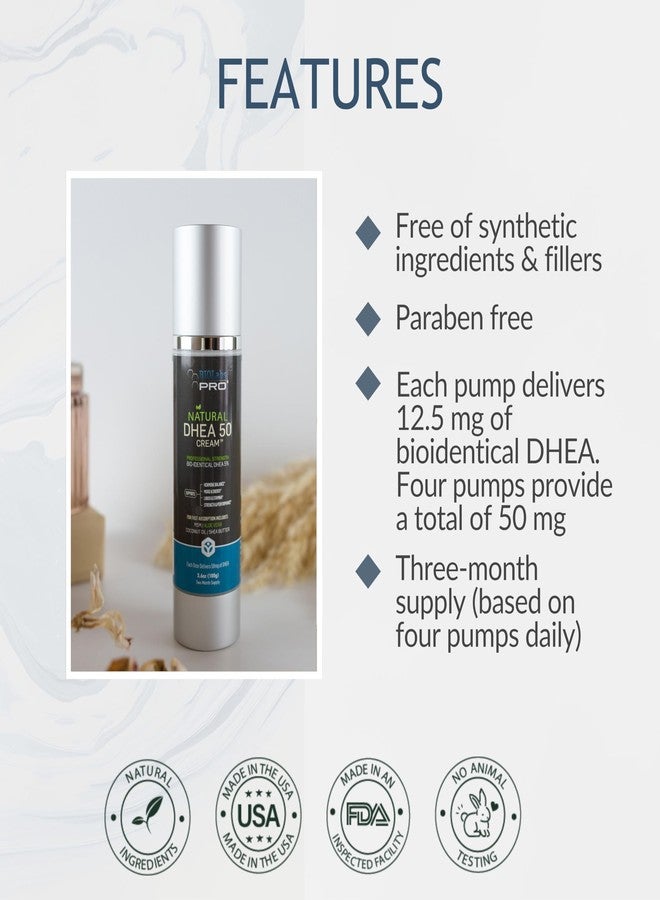 BIOLABS PRO Dhea Cream - Bioidentical Natural Dhea for Women Or Men - 50mg Per Dose - Three Month Supply - Luxury Bottle - 3.6oz - Image 4