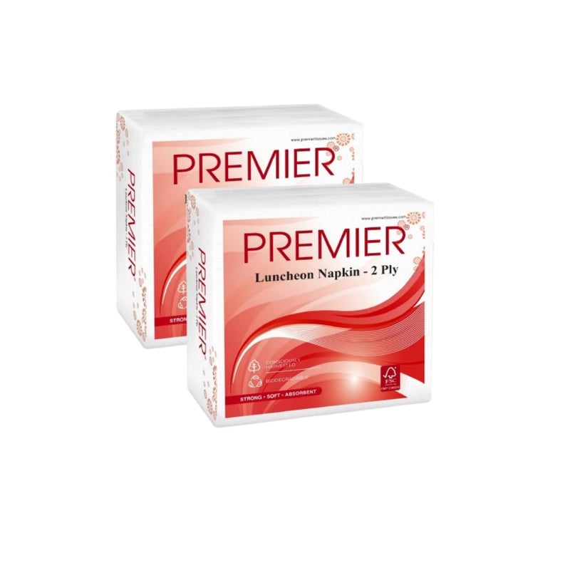 Premier Luncheon Tissue Paper Napkins (100 Pulls) | 50 Pulls x 2 Pack | 2-ply Absorbent & Disposable Table Napkins | Hygienic & Durable, Ideal for Dining, Parties & Everyday Use - Image 5