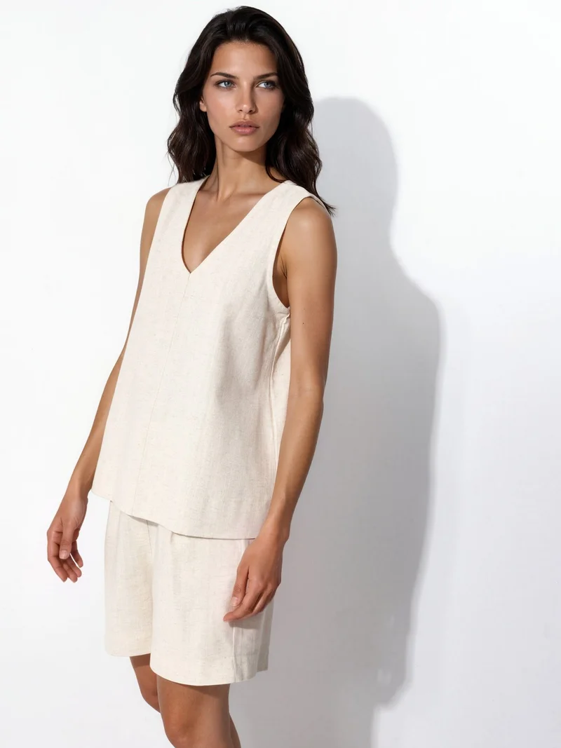 HICCUP Linen Blended Two-Piece Set