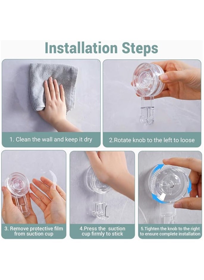 Suction Cup Hooks, Reusable Waterproof Shower Hook, 2Pcs Multi-Use for Bathroom Kitchen Office, Storage & Organization  - Image 2