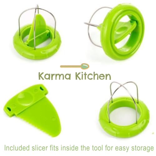 Karma Kitchen Fast Peel Any Fruit Or Soft Vegetable With Ease. Kiwi Slicer Peeler Pitter Scooper, Mango And Kimi Corer, Kiwi Fruit Scoop Kitchern Tool_Green - Image 4