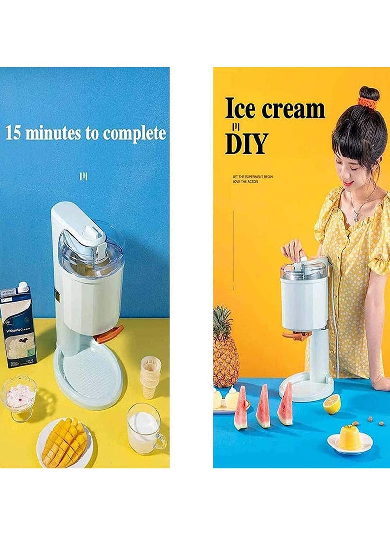 Ice Cream Machine Household Homemade Fruit Yogurt Ice Cream Maker 1L Food-Grade Liner for Kids Visible 10 MIN Make Ice Cream