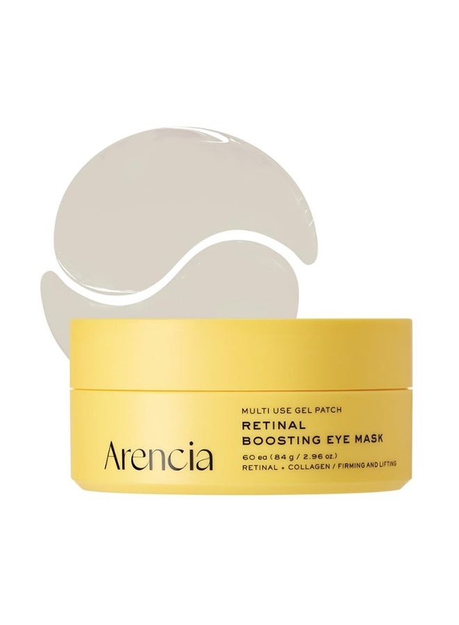 arencia Retinal Boosting Eye Mask, Hydrogel Under Eye Patches with Peptides for Dark Circles, Puffiness, Fine Lines, 60 Patches - Image 1