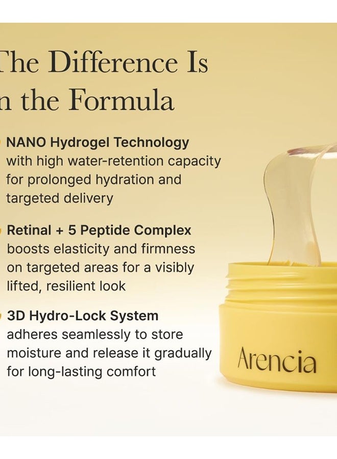 arencia Retinal Boosting Eye Mask, Hydrogel Under Eye Patches with Peptides for Dark Circles, Puffiness, Fine Lines, 60 Patches - Image 3