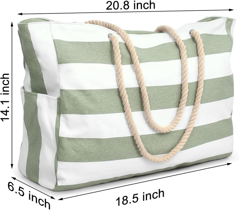 Becokan Beach Bags for Women, Large Waterproof Beach Tote Bag with Zipper Beach Bags Waterproof Sandproof Swim Pool Bag Large Tote - Image 4