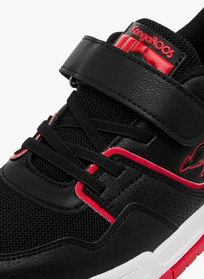 kangaROOS Boys' Panelled Sneakers with Hook and Loop Closure