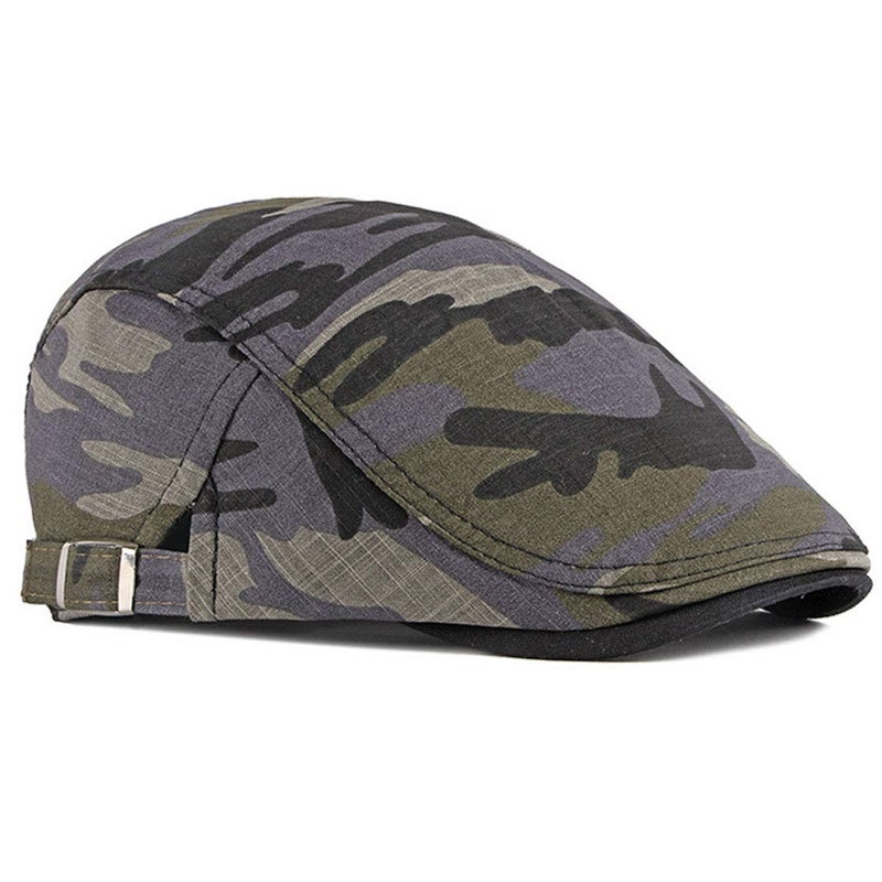 Qunson 2 Pack Men's Camouflage Flat Cap Ivy Gatsby Newsboy Hat - Image 3