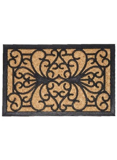 EVIDECO Non-Slip Backing Attractive Design Sally Natural Braided Door Mat Black and Brown 40 x 60 cm 1401804  - Image 1
