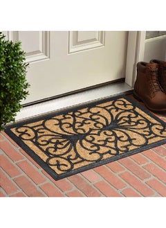 EVIDECO Non-Slip Backing Attractive Design Sally Natural Braided Door Mat Black and Brown 40 x 60 cm 1401804  - Image 2