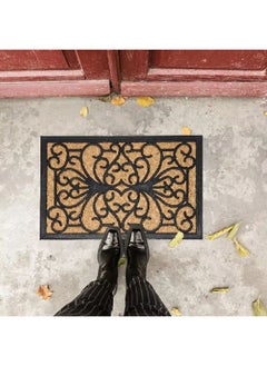 EVIDECO Non-Slip Backing Attractive Design Sally Natural Braided Door Mat Black and Brown 40 x 60 cm 1401804  - Image 5