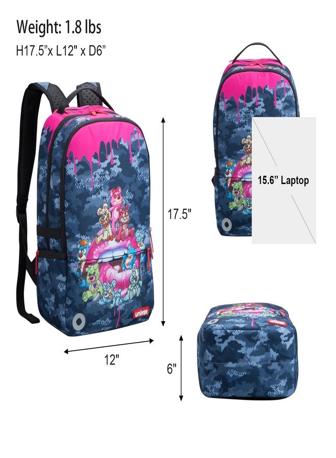 UNIKER Graffiti Travel Laptop Backpack, 17.5*12*6 Inches, Multi Color, 15.6 Inch Laptop Compatible, Water Resistant, Urban Style, Unisex - Image 2