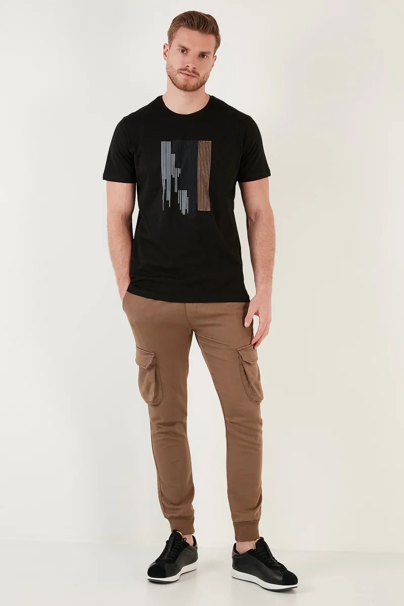 بوراتي Printed Cotton Slim Fit Crew Neck T Shirt Men's T Shirt 646B3780