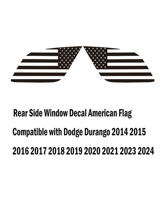 Zxiaochun Rear Side Window American Flag Decal Fits Dodge Durango 2014-2022, Precut Back Side Window USA Flag Vinyl Sticker(Matte Black) - Image 2