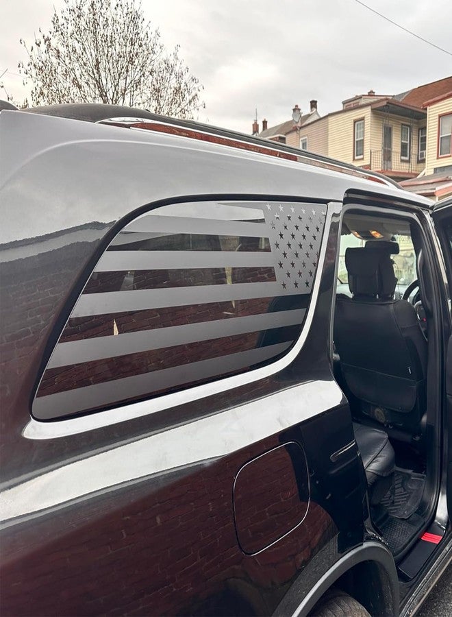 Zxiaochun Rear Side Window American Flag Decal Fits Dodge Durango 2014-2022, Precut Back Side Window USA Flag Vinyl Sticker(Matte Black) - Image 5