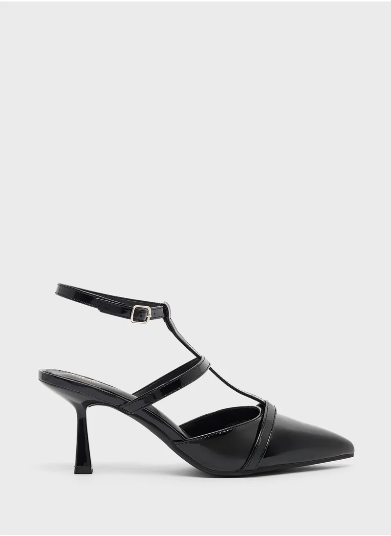 ELLA T-Bar Heeled Pump