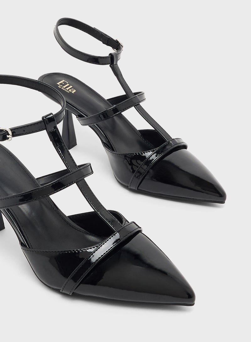 ELLA T-Bar Heeled Pump  - Image 4