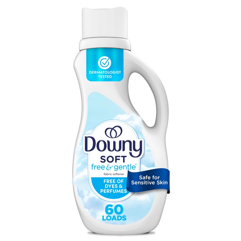 Downy Free & Gentle Liquid Fabric Softener, 44 fl oz, 60 Loads, Hypoallergenic, Sensitive Skin Friendly Fabric Conditioner Liquid - Image 1