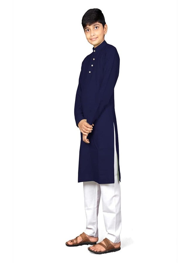 GREAT ENTERPRISE KIDS BOYS PREMUIM TRADITIONAL ETHNIC SETS WITH 1 KURTA AND 1 PYJAMAS (9-10 Years, Blue, 1) - Image 1