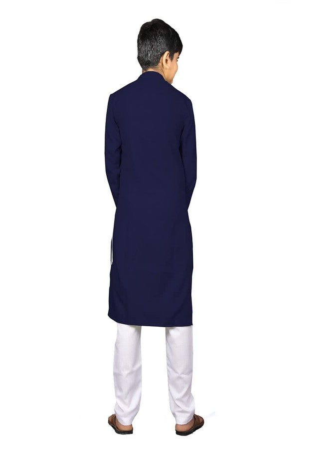 GREAT ENTERPRISE KIDS BOYS PREMUIM TRADITIONAL ETHNIC SETS WITH 1 KURTA AND 1 PYJAMAS (9-10 Years, Blue, 1) - Image 4