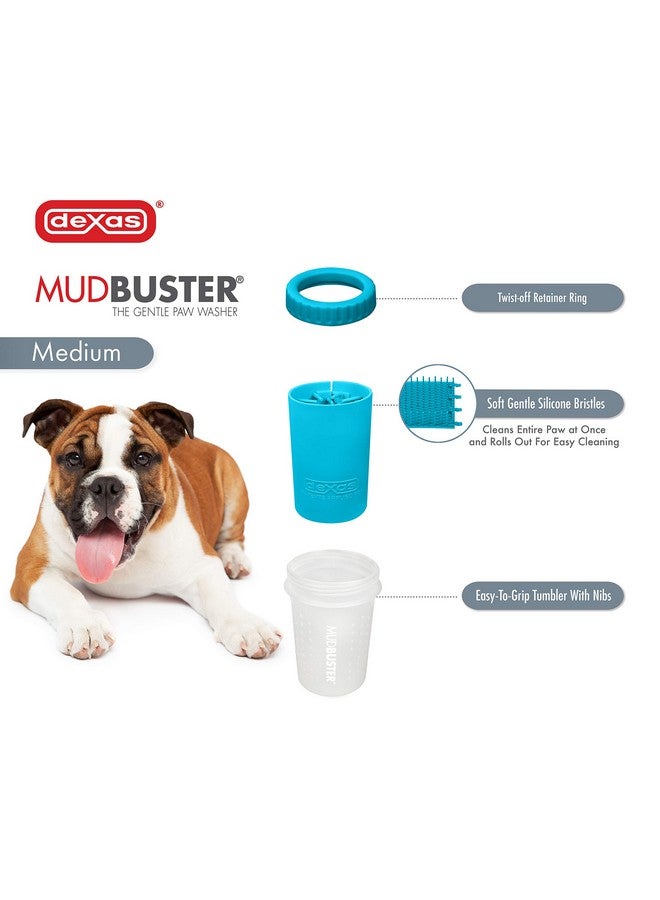 Dexas Petware Mudbuster Portable Dog Paw Cleaner (Blue, Medium) - Image 3