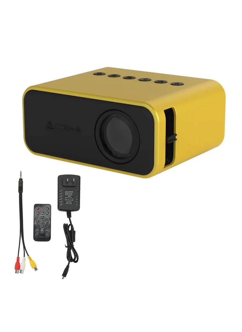DIGI CORE - Mini Projector YT500 Smart Projector Full HD 1920X1080P Video Projector Portable Projector Compatible With Android/iOS/Windows/TV/HDMI/USB Mobile Projector Remote Control Built-In Speaker Yellow - Image 1