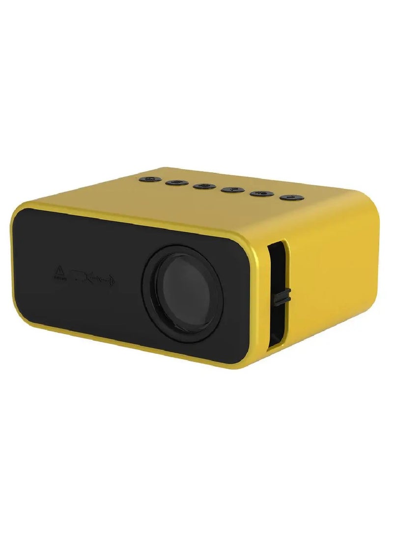 DIGI CORE - Mini Projector YT500 Smart Projector Full HD 1920X1080P Video Projector Portable Projector Compatible With Android/iOS/Windows/TV/HDMI/USB Mobile Projector Remote Control Built-In Speaker Yellow - Image 1