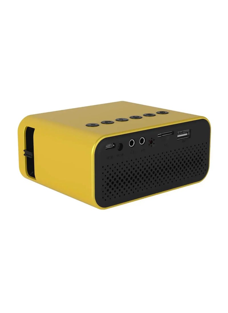 DIGI CORE - Mini Projector YT500 Smart Projector Full HD 1920X1080P Video Projector Portable Projector Compatible With Android/iOS/Windows/TV/HDMI/USB Mobile Projector Remote Control Built-In Speaker Yellow - Image 1