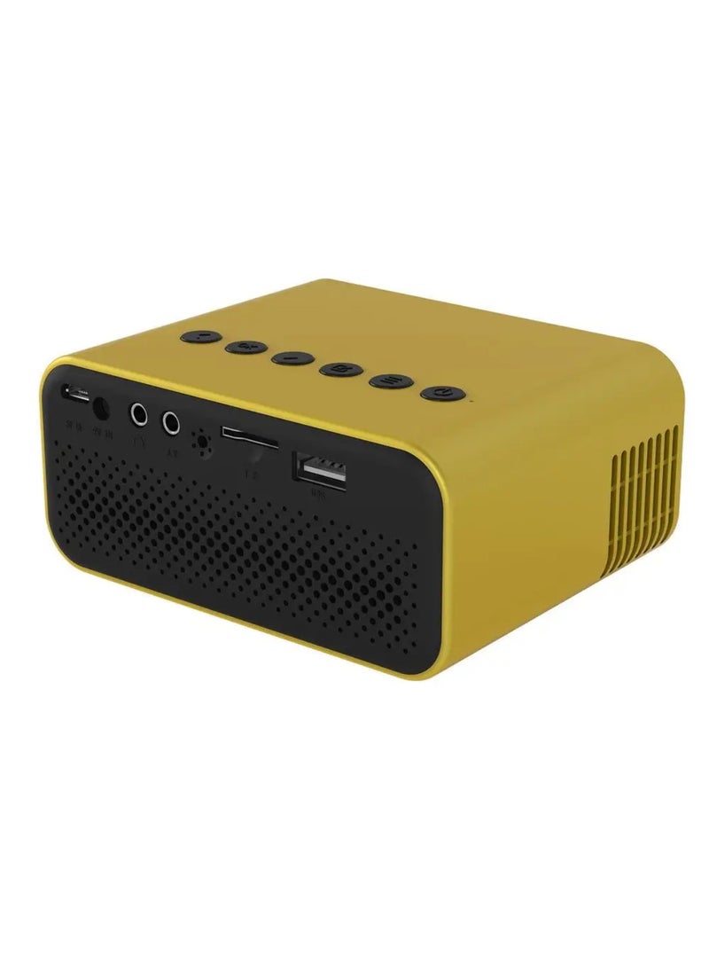 DIGI CORE - Mini Projector YT500 Smart Projector Full HD 1920X1080P Video Projector Portable Projector Compatible With Android/iOS/Windows/TV/HDMI/USB Mobile Projector Remote Control Built-In Speaker Yellow - Image 1