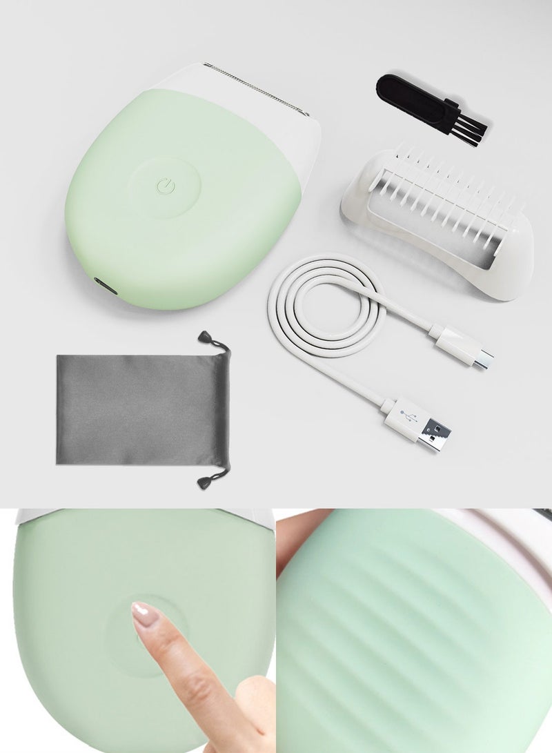 Syarme Electric Razors for Women, Rechargeable Cordless Shaver, Wet and Dry Electric Shaver ​for Women for Womens Leg Underarm Bikini Public Hairs Removal - Green - Image 4