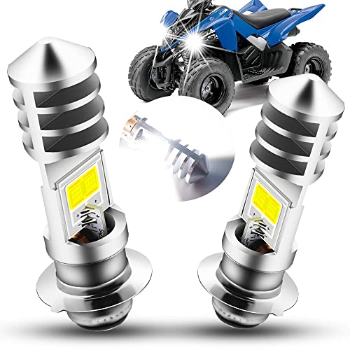 N.C AC/DC 9-48V P15D LED Bulb,1800LM Super Bright H6M ATV LED Headlight Bulbs,4xCOB Chips Hi/Lo Beam Replement for Motorcycle,Yamaha,ATVS YFM350 450 400 660 700 Raptor.2-Pack., Silver - Image 1