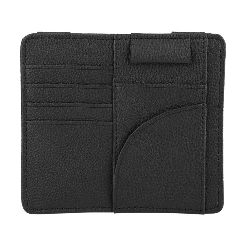 Car Sun Visor Organizer: High-Quality PU Leather, Large Capacity - Precision Sewing Seams, Multi Functional Car Organizer for Automotive Interior Storage - Image 1