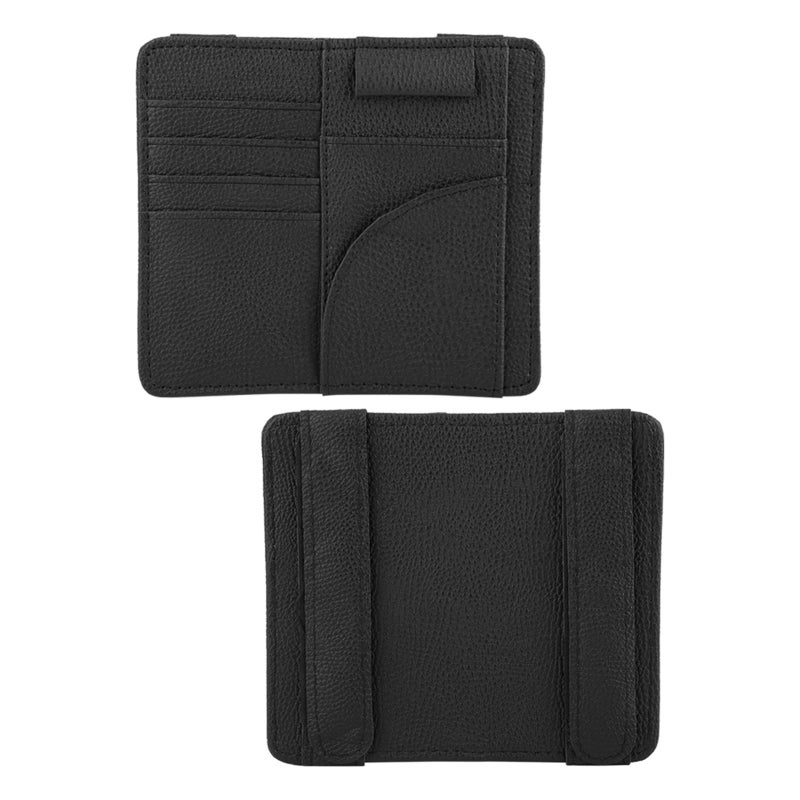 Car Sun Visor Organizer: High-Quality PU Leather, Large Capacity - Precision Sewing Seams, Multi Functional Car Organizer for Automotive Interior Storage - Image 4