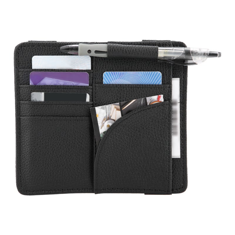 Car Sun Visor Organizer: High-Quality PU Leather, Large Capacity - Precision Sewing Seams, Multi Functional Car Organizer for Automotive Interior Storage - Image 3