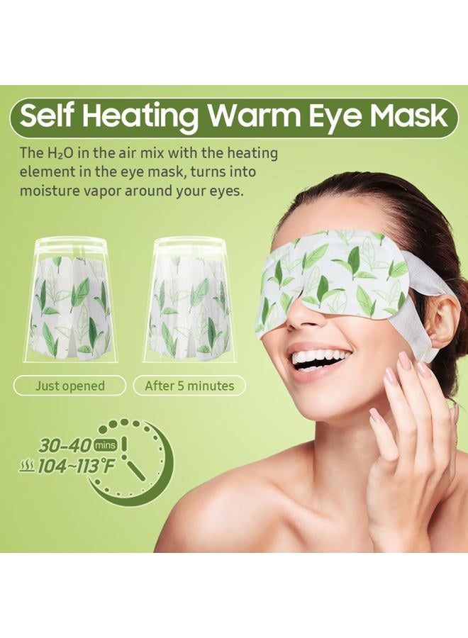 BeHoomi Steam Eye Mask, 10 Packs Heated Eye Mask, Self Heating Disposable SPA Warm Compress for Eyes Sleep Mask, Soothing Moist Heat Eye Masks, Travel Essentials & Relaxation Gifts (Green Tea Scent) - Image 5