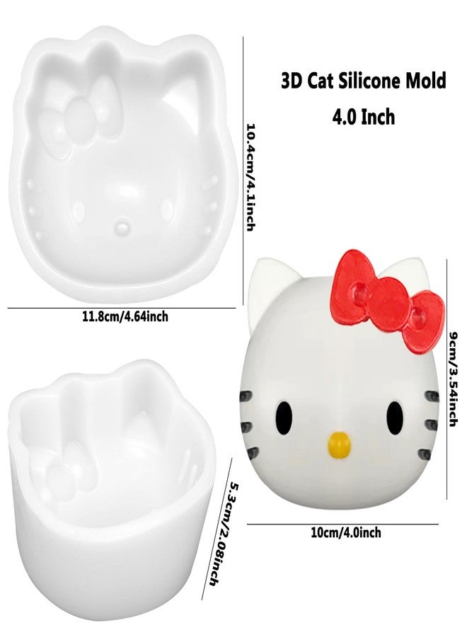 Yedadone 4 Inch Cute Cat Silicone Fondant Cake Mold Large Silicone Cake Pan Non-stick Mousse Cake Mold Chocolate Candy Mold for Cake Making - Image 2