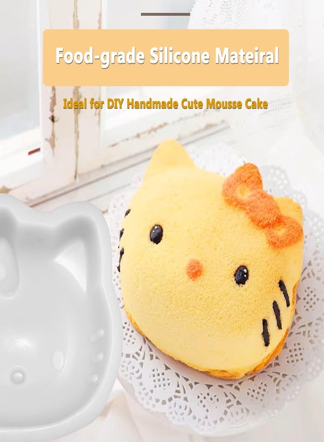 Yedadone 4 Inch Cute Cat Silicone Fondant Cake Mold Large Silicone Cake Pan Non-stick Mousse Cake Mold Chocolate Candy Mold for Cake Making - Image 5