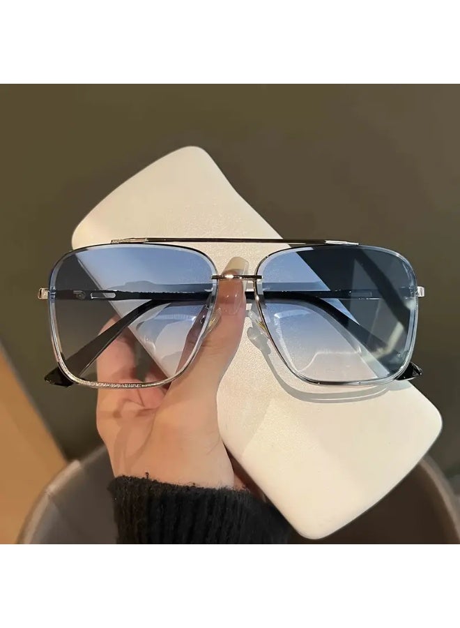 SCENT HOUSE A Pair Of-Style Casual Business Fashion Glasses with High-Definition Blue Lenses, Metal Frame Party Fashion Eyewear, an Elegant Accessory. (Includes eyeglass case),sunglasses - Image 4