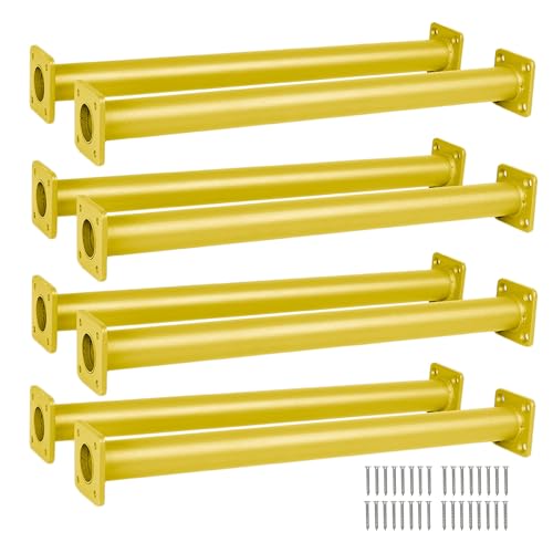 Barcaloo Playground Equipment Monkey Bars Playset Attachment Set of 8 Yellow Powder Coated Indoor Monkey Bars for Kids with Mounting Plates 16 12 Inches Long - Image 1