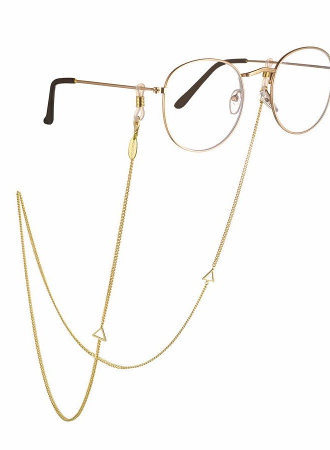 AllenCOCO 18K Gold Plated Triangle Eyeglass Chain Sunglass Retainer Strap Eyewear Retainer Eyeglass Strap Holder for Women - Image 1